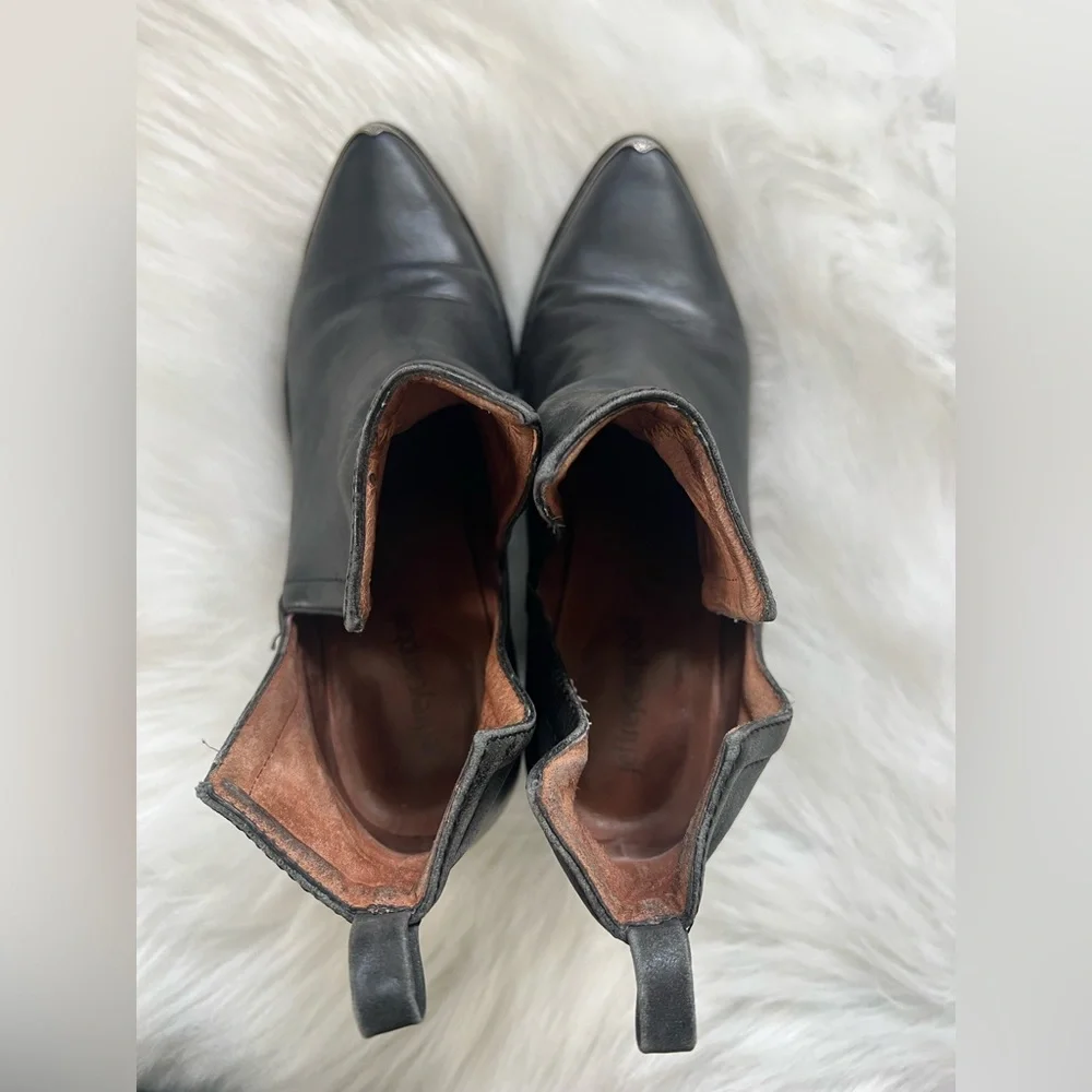 Jeffrey Campbell Cromwell - Black Ankle Boots with Silver Western Accents, 7.5